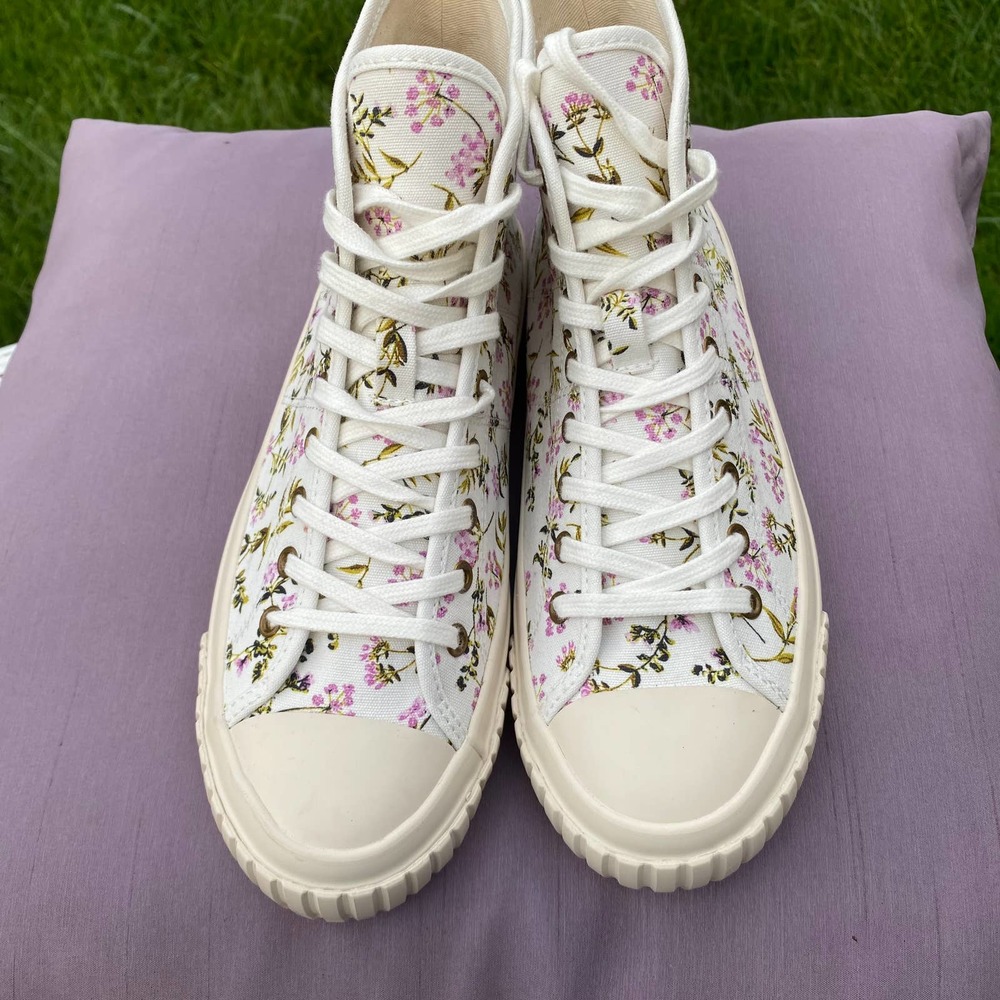 J. Crew Whisp Floral Hi Top Fashion Sneaker Shoe Women's size 7 BF748 - Picture 3 of 10